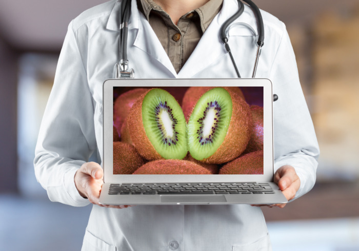 Un kiwi sur l'écran d'un ordinateur